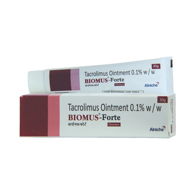 biomus-forte ointment Allopathy (Tacrolimus (0.1% w/w)) - Uses in Hindi, Side Effects, Substitutes & Price in India