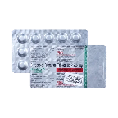 bisodix 2.5 tablet Allopathy (Bisoprolol (2.5mg)) - Uses in Hindi, Side Effects, Substitutes & Price in India