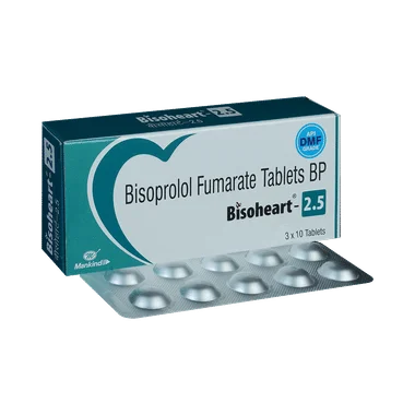 bisoheart 2.5 tablet Allopathy (Bisoprolol (2.5mg)) - Uses in Hindi, Side Effects, Substitutes & Price in India