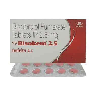 bisokem 2.5mg tablet Allopathy (Bisoprolol (2.5mg)) - Uses in Hindi, Side Effects, Substitutes & Price in India