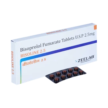 bisoline 2.5 tablet Allopathy (Bisoprolol (2.5mg)) - Uses in Hindi, Side Effects, Substitutes & Price in India