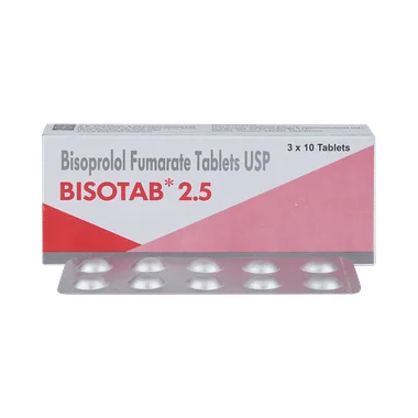 bisotab 2.5 tablet Allopathy (Bisoprolol (2.5mg)) - Uses in Hindi, Side Effects, Substitutes & Price in India