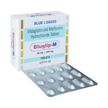 bluglip m 500mg/50mg tablet Allopathy (Metformin (500mg)) - Uses in Hindi, Side Effects, Substitutes & Price in India