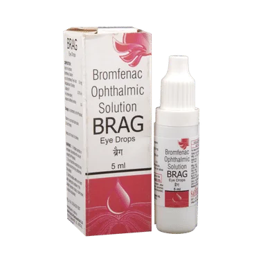 brag eye drops Allopathy (Bromfenac (0.09% w/v)) - Uses in Hindi, Side Effects, Substitutes & Price in India