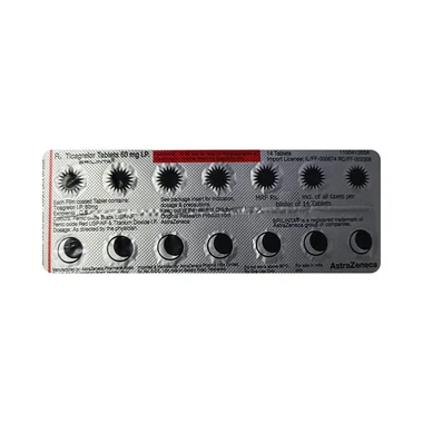 brilinta 60mg tablet Allopathy (Ticagrelor (60mg)) - Uses in Hindi, Side Effects, Substitutes & Price in India
