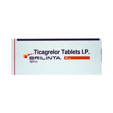 brilinta 90mg tablet Allopathy (Ticagrelor (90mg)) - Uses in Hindi, Side Effects, Substitutes & Price in India