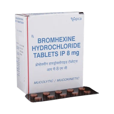 bromhexine hydrochloride 8mg tablet Allopathy (Bromhexine (8mg)) - Uses in Hindi, Side Effects, Substitutes & Price in India