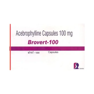 brovert 100 capsule Allopathy (Acebrophylline (100mg)) - Uses in Hindi, Side Effects, Substitutes & Price in India