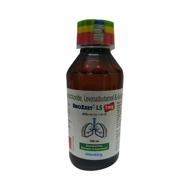 brozeet-ls 1mg syrup Allopathy (Levosalbutamol (1mg/5ml)) - Uses in Hindi, Side Effects, Substitutes & Price in India