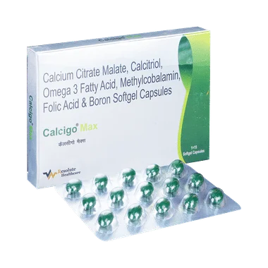 calcigo max softgel capsule Allopathy (Calcitriol (0.25mcg)) - Uses in Hindi, Side Effects, Substitutes & Price in India