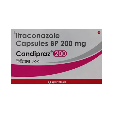 candipraz 200mg capsule Allopathy (Itraconazole (200mg)) - Uses in Hindi, Side Effects, Substitutes & Price in India