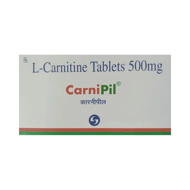 carnipil tablet Allopathy (Levo-carnitine (500mg)) - Uses in Hindi, Side Effects, Substitutes & Price in India