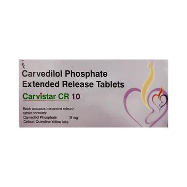 carvistar cr 10mg tablet Allopathy (Carvedilol (10mg)) - Uses in Hindi, Side Effects, Substitutes & Price in India