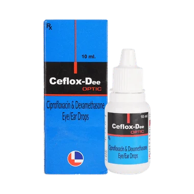 ceflox-dee optic eye/ear drops Allopathy (Ciprofloxacin (0.3% w/v)) - Uses in Hindi, Side Effects, Substitutes & Price in India