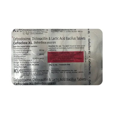 cefoclox xl tablet Allopathy (Cefpodoxime Proxetil (200mg)) - Uses in Hindi, Side Effects, Substitutes & Price in India