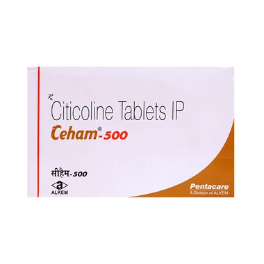 ceham 500 tablet Allopathy (Citicoline (500mg)) - Uses in Hindi, Side Effects, Substitutes & Price in India