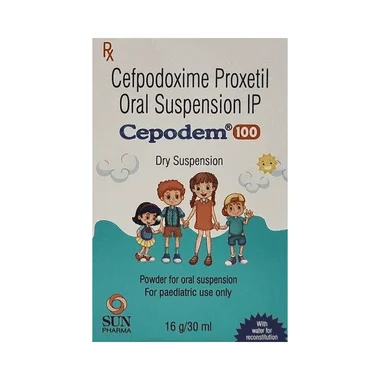 cepodem 100 dry suspension Allopathy (Cefpodoxime Proxetil (100mg/5ml)) - Uses in Hindi, Side Effects, Substitutes & Price in India