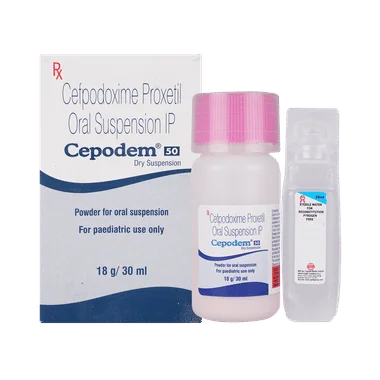 cepodem 50mg/5ml syrup Allopathy (Cefpodoxime Proxetil (50mg/5ml)) - Uses in Hindi, Side Effects, Substitutes & Price in India