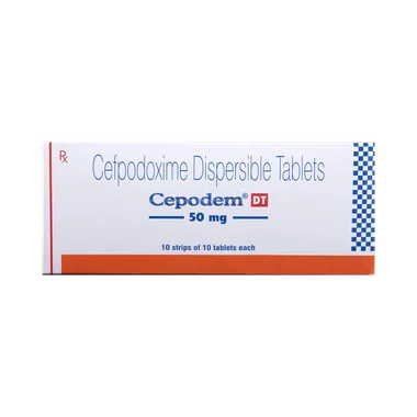 cepodem dt 50mg tablet Allopathy (Cefpodoxime Proxetil (50mg)) - Uses in Hindi, Side Effects, Substitutes & Price in India