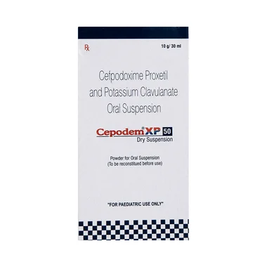 cepodem xp  50 dry suspension Allopathy (Cefpodoxime Proxetil (50mg)) - Uses in Hindi, Side Effects, Substitutes & Price in India