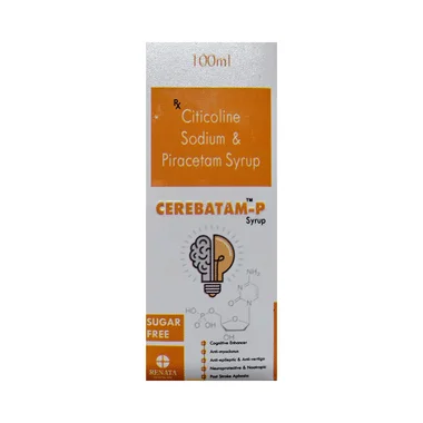 cerebatam-p syrup Allopathy (Citicoline (500mg)) - Uses in Hindi, Side Effects, Substitutes & Price in India