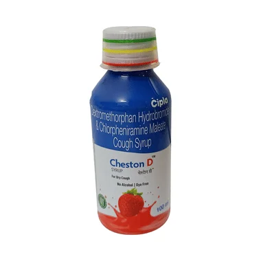 cheston d syrup sugar free Allopathy (Chlorpheniramine Maleate (4mg/5ml)) - Uses in Hindi, Side Effects, Substitutes & Price in India