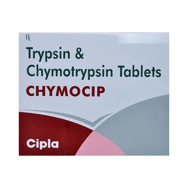 chymocip tablet Allopathy (Trypsin Chymotrypsin (100000AU)) - Uses in Hindi, Side Effects, Substitutes & Price in India