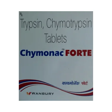 chymonac forte tablet Allopathy (Trypsin Chymotrypsin (100000AU)) - Uses in Hindi, Side Effects, Substitutes & Price in India