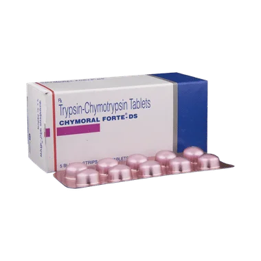chymoral forte-ds tablet Allopathy (Trypsin Chymotrypsin (200000AU)) - Uses in Hindi, Side Effects, Substitutes & Price in India