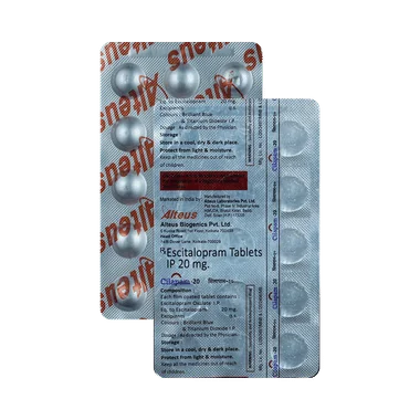 cilapam 20 tablet Allopathy (Escitalopram Oxalate (20mg)) - Uses in Hindi, Side Effects, Substitutes & Price in India