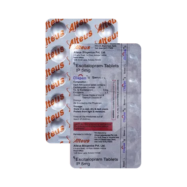 cilapam 5 tablet Allopathy (Escitalopram Oxalate (5mg)) - Uses in Hindi, Side Effects, Substitutes & Price in India