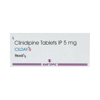 cilday 5 tablet allopathy (Cilnidipine (5mg)) - Uses in Hindi, Side Effects, Substitutes & Price in India