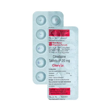 cilory 20mg tablet Allopathy (Cilnidipine (20mg)) - Uses in Hindi, Side Effects, Substitutes & Price in India