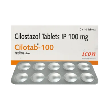 cilotab 100mg tablet Allopathy (Cilostazol (100mg)) - Uses in Hindi, Side Effects, Substitutes & Price in India