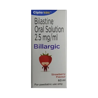cipla kids billargic oral solution strawberry Allopathy (Bilastine (2.5mg/ml)) - Uses in Hindi, Side Effects, Substitutes & Price in India