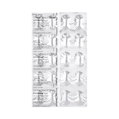 citinova tablet Allopathy (Citicoline (500mg)) - Uses in Hindi, Side Effects, Substitutes & Price in India