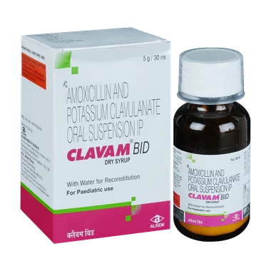 clavam bid dry syrup Allopathy (Amoxycillin (200mg/5ml)) - Uses in Hindi, Side Effects, Substitutes & Price in India