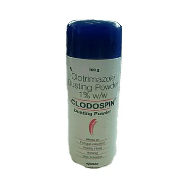 clodospin 1% dusting powder Allopathy (Clotrimazole (1% w/w)) - Uses in Hindi, Side Effects, Substitutes & Price in India