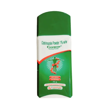 clofresh dusting powder Allopathy (Clotrimazole (1% w/w)) - Uses in Hindi, Side Effects, Substitutes & Price in India