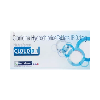 cloud 100mcg tablet Allopathy (Clonidine (100mcg)) - Uses in Hindi, Side Effects, Substitutes & Price in India