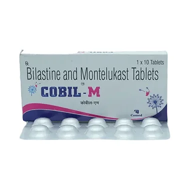 cobil m 20mg/10mg tablet Allopathy (Bilastine (20mg)) - Uses in Hindi, Side Effects, Substitutes & Price in India