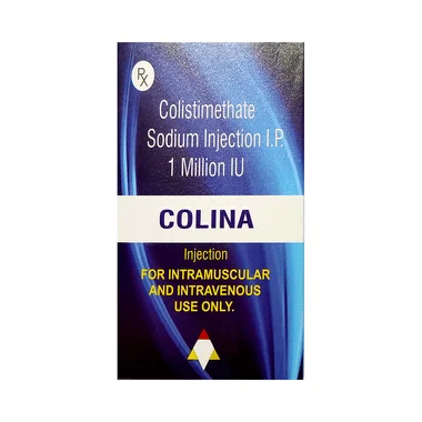colina 1miu injection Allopathy (Colistimethate Sodium (1Million IU)) - Uses in Hindi, Side Effects, Substitutes & Price in India