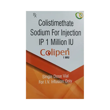 colipen 1miu injection Allopathy (Colistimethate Sodium (1000000IU)) - Uses in Hindi, Side Effects, Substitutes & Price in India