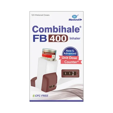 combihale fb 400 inhaler Allopathy (Formoterol (6mcg)) - Uses in Hindi, Side Effects, Substitutes & Price in India