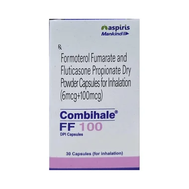 combihale ff 100 dpi capsule Allopathy (Formoterol (6mcg)) - Uses in Hindi, Side Effects, Substitutes & Price in India