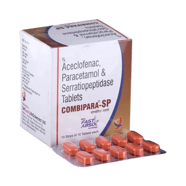 combipara-sp tablet Allopathy (Aceclofenac (100mg)) - Uses in Hindi, Side Effects, Substitutes & Price in India