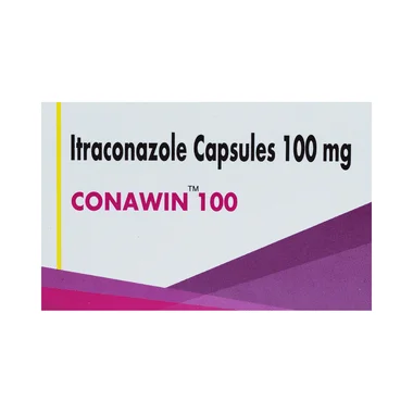 conawin 100mg capsule Allopathy (Itraconazole (100mg)) - Uses in Hindi, Side Effects, Substitutes & Price in India