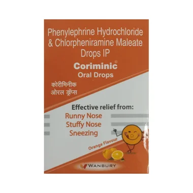 coriminic drops Allopathy (Chlorpheniramine Maleate (2mg/ml)) - Uses in Hindi, Side Effects, Substitutes & Price in India