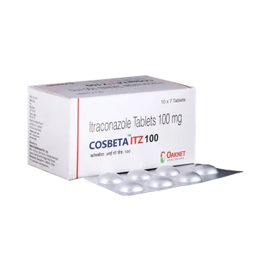 cosbeta itz 100 tablet Allopathy (Itraconazole (100mg)) - Uses in Hindi, Side Effects, Substitutes & Price in India