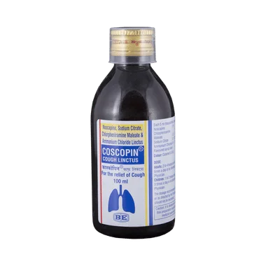 coscopin  linctus Allopathy (Noscapine (7mg/5ml)) - Uses in Hindi, Side Effects, Substitutes & Price in India